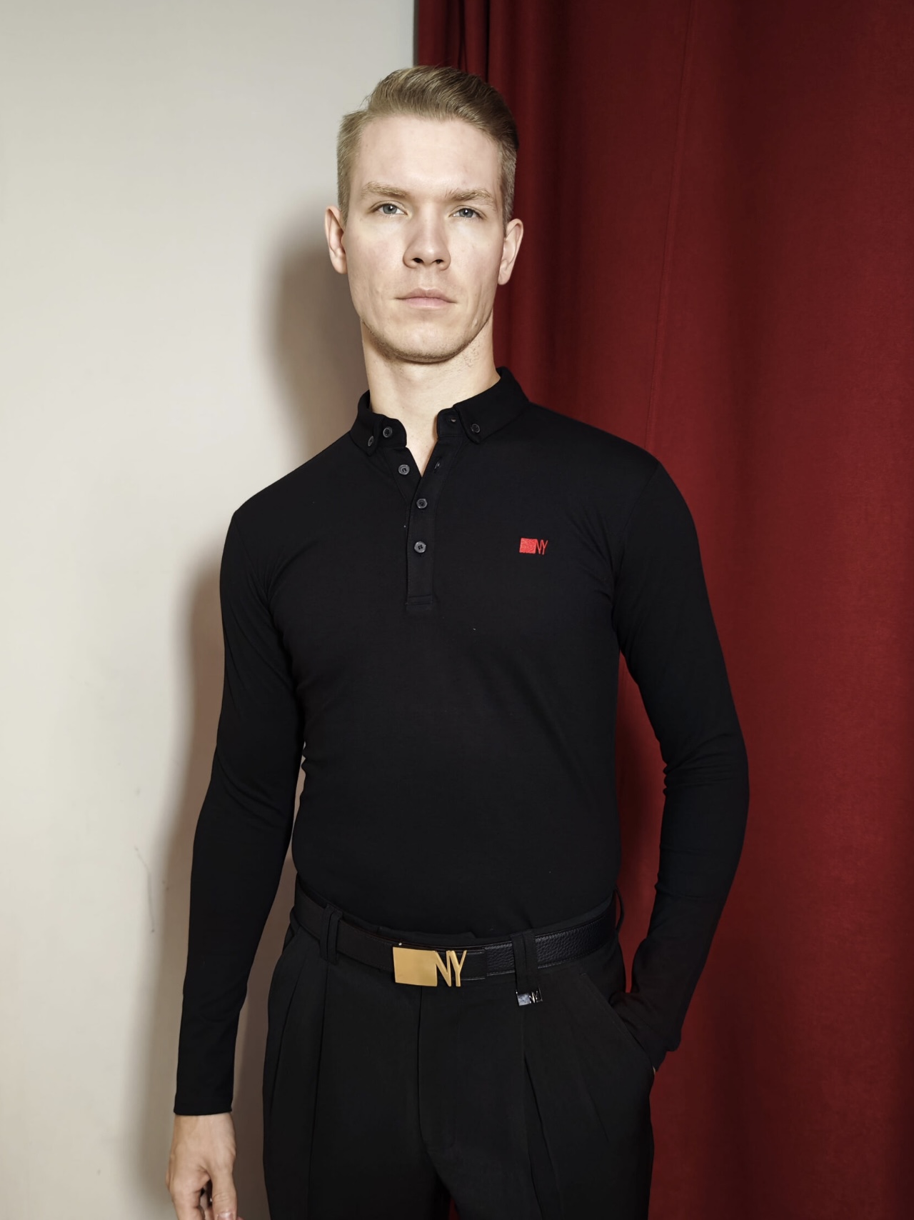 NY Longsleeves Polo shirt - Black