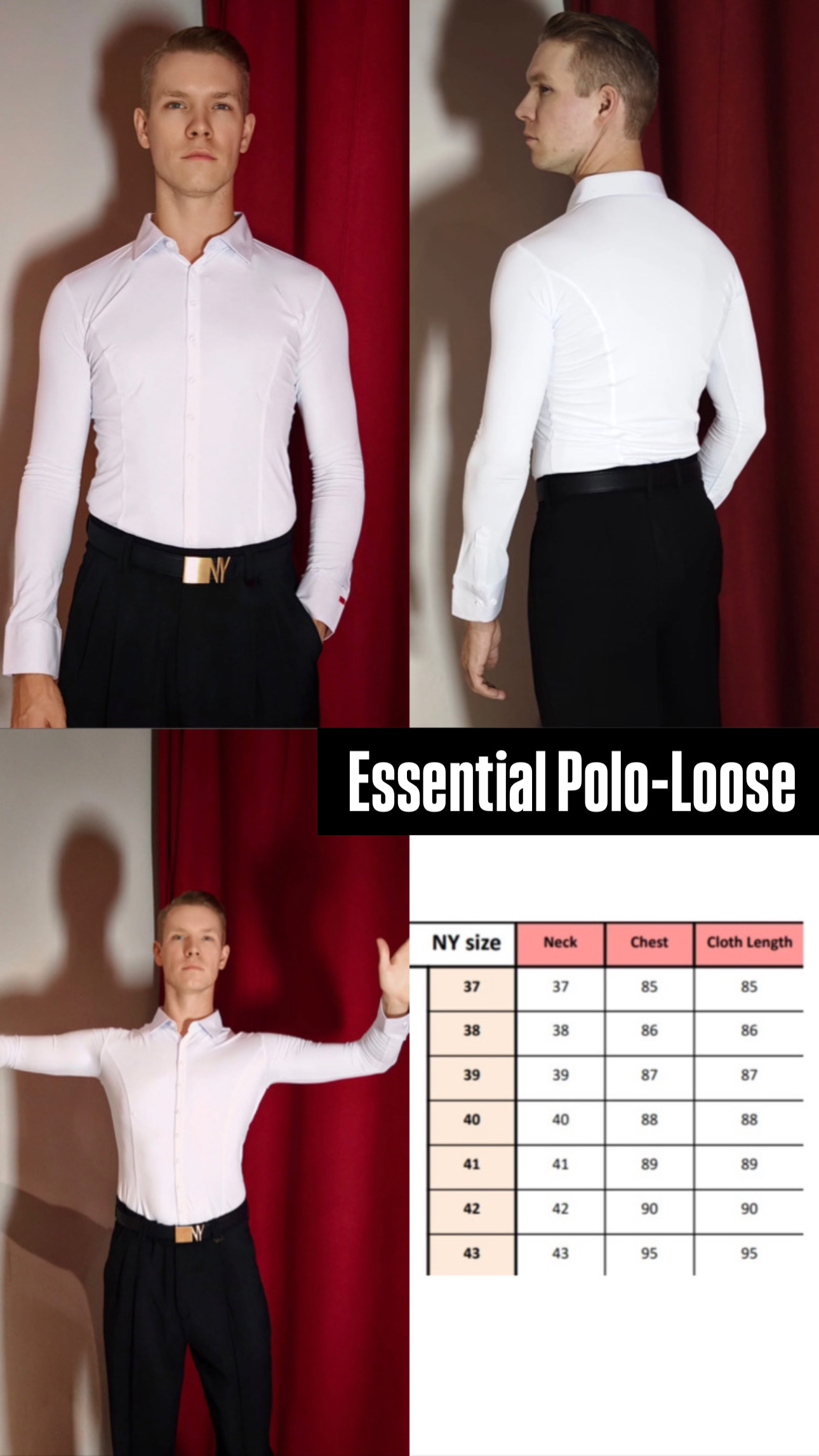 NY Essential Polo (Loose) - Black/White