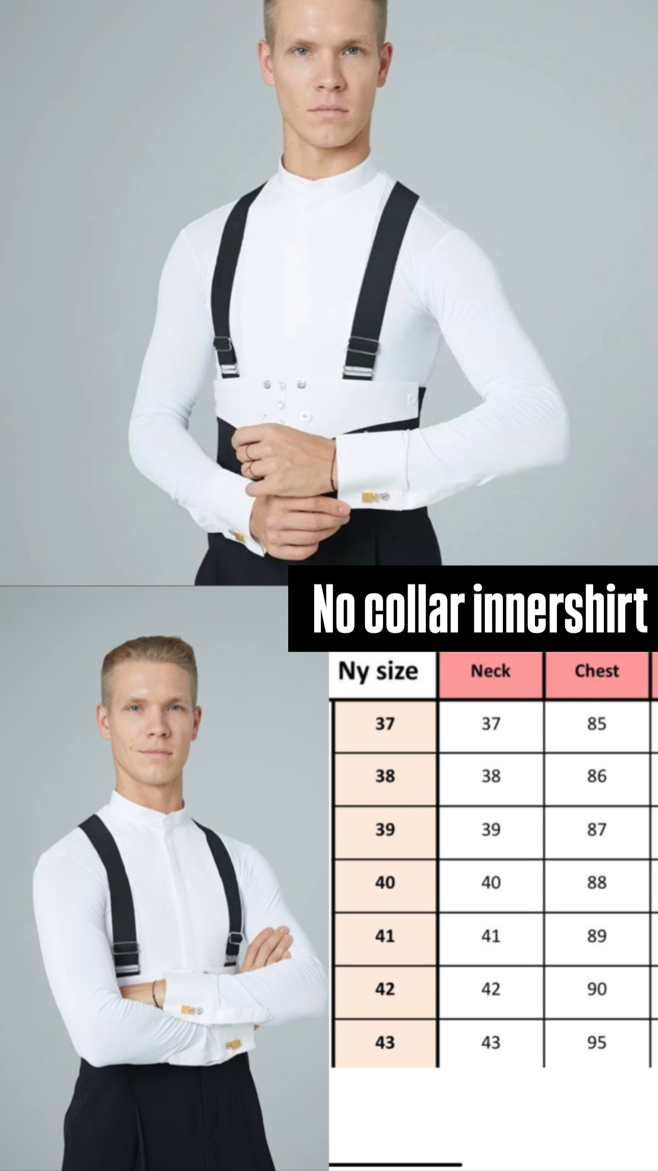 NY Inner shirt w/o collar - Black/White