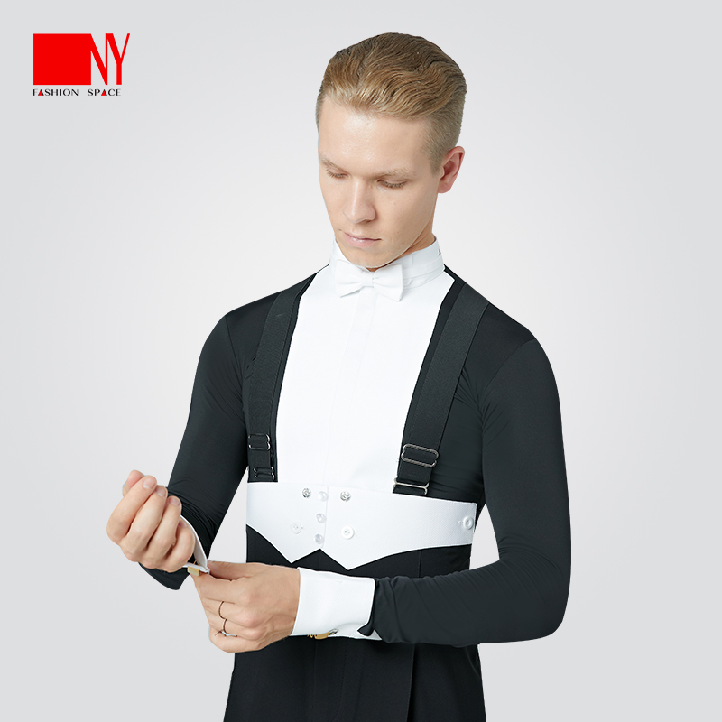 NY Inner Shirt w/ collar - (BLACK / WHITE)