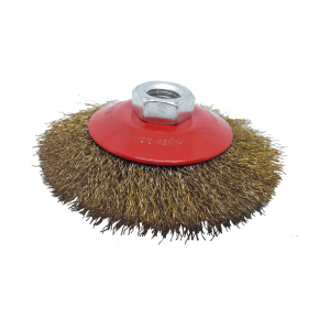 Cepillo Circular Rottweiler cónico Con Tuerca 100 ,mm Bronceado Rizado