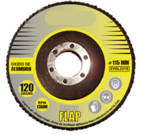 Disco flap óxido aluminio abrasivo 115mm grano 120 ROTTWEILER