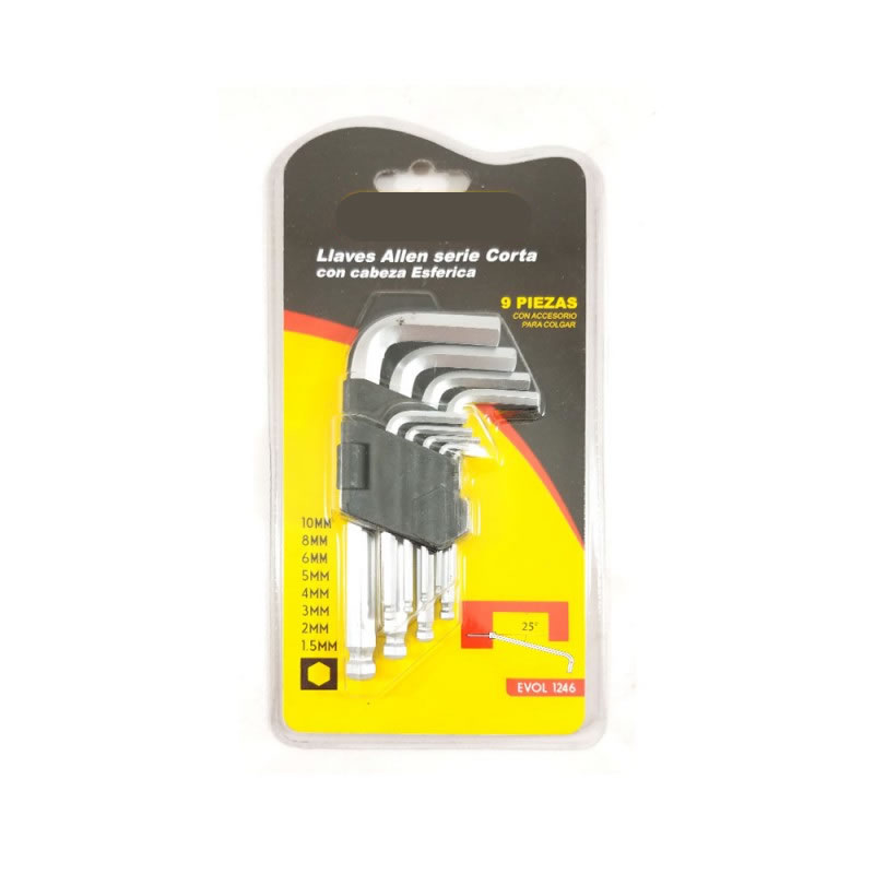 Kit Llave Allen ROTTWEILER 9 pzs c/esf corta