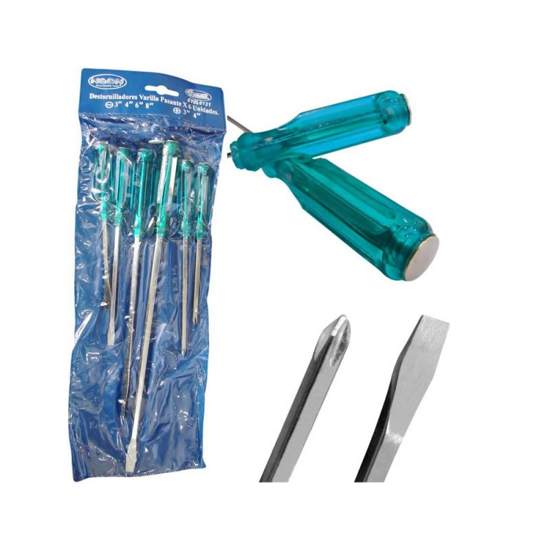 Kit Destornillador ROTTWEILER 6P Mango pasante