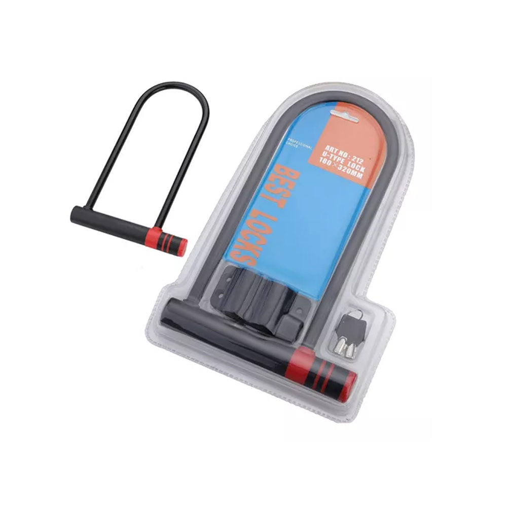 Candado U Lock Para Bicicleta Y Moto 2 Llaves Grande Color Negro