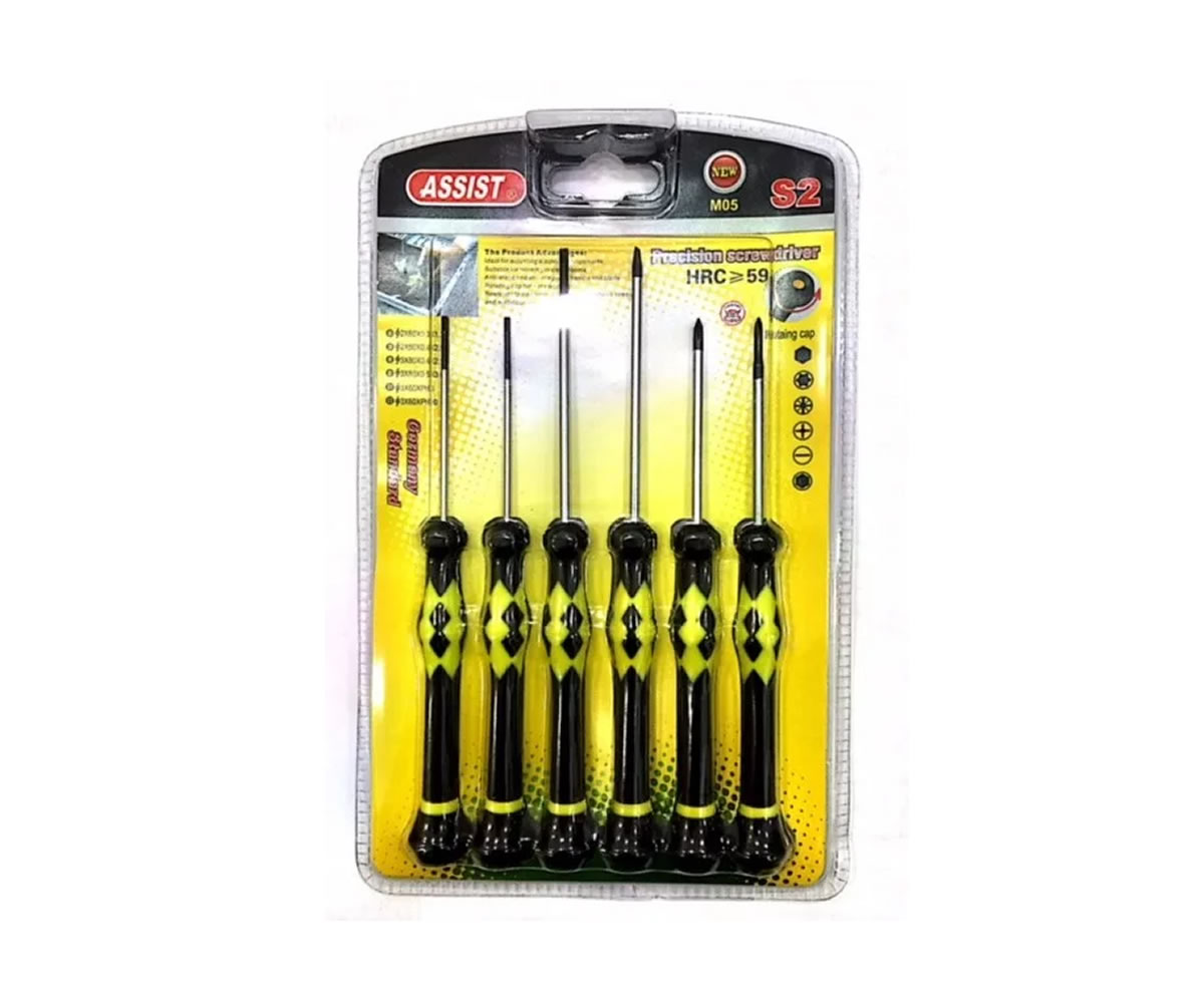 Set Juego Destornillador Assist 6p Perillero Precision