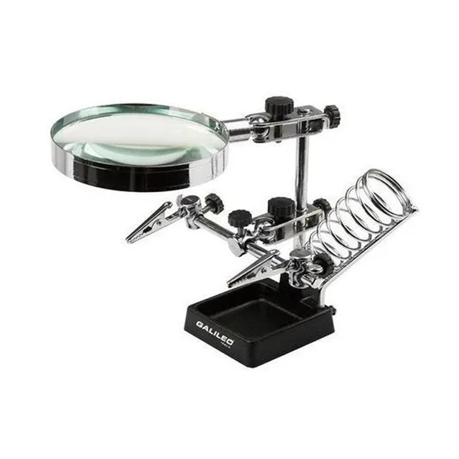 Lupa Galileo Con Base Y Brazos Articulados Pinzas Y Soporte