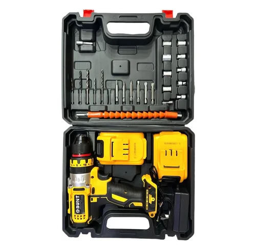 Taladro Atornillador Percutor Inalambrico Recargable Estuche