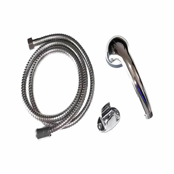 Duchador Ducha Mano Cromado + Soporte + Flexible Baño Mango 