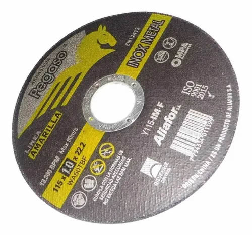 Disco Corte Aliafor Pegaso Inox Metal, 115x1,6x22