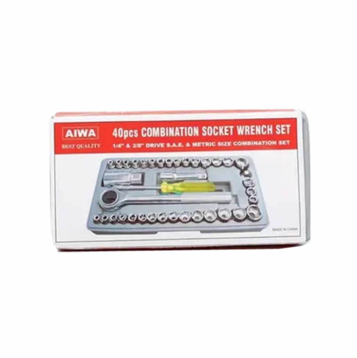 Caja De Herramientas Juego Llave Tubo Kit 40 Piezas Estuche