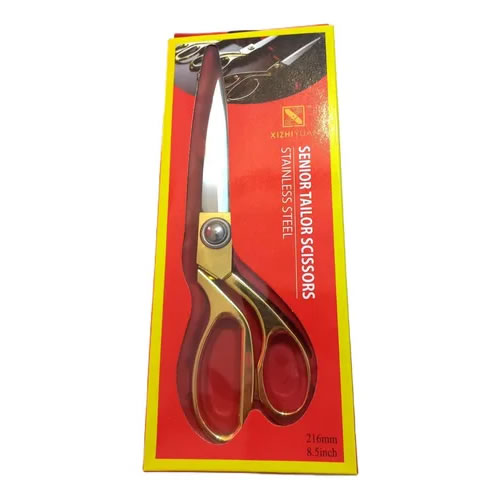 Tijera modista sastre mango dorado