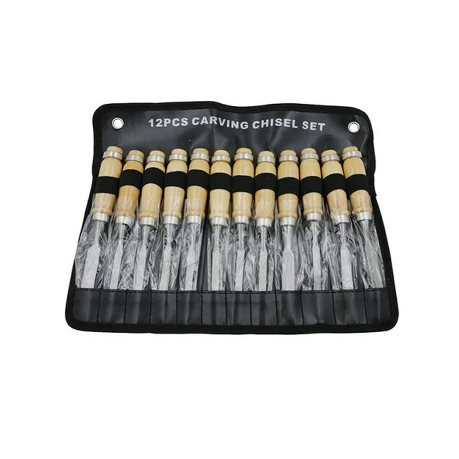 Set Cincel de mano x 12 gubias en estuche