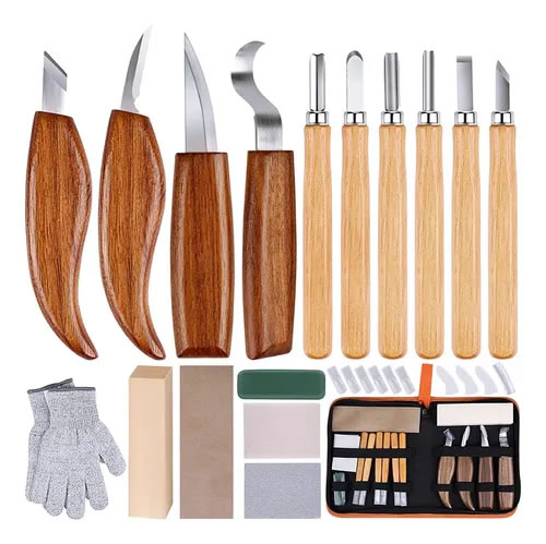 Juego De Herramientas De Tallado En Madera - 26 Piezas