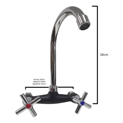 Griferia doble comando de pared