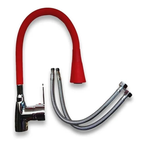 Grifería Cocina Mesada Monocomando con pico rociador