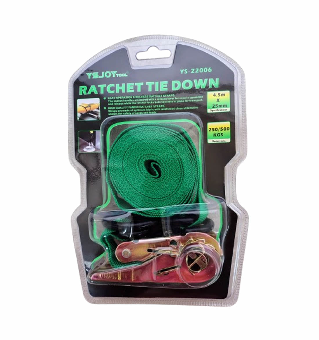 Cinta Ajusta Carga 4,5Mts x 25Mm (Resiste hasta 500Kgs) en Blister