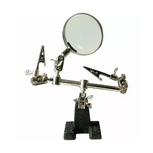 Lupa Lente Cristal C/ Soporte Pinzas Articulado