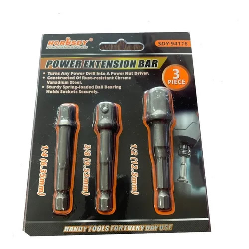 Pack 3 Puntas Adaptador Extension Taladro Hexagonal