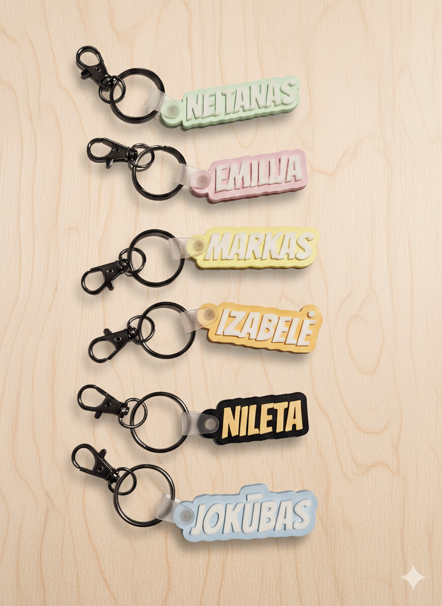 Personalizuotas vardinis raktų pakabukas