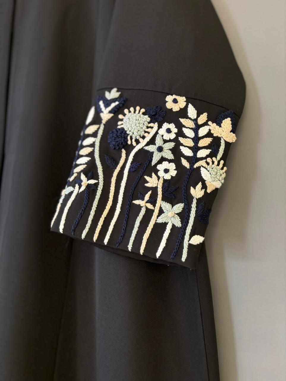 Hand Embroidered Sleeve Abayah
