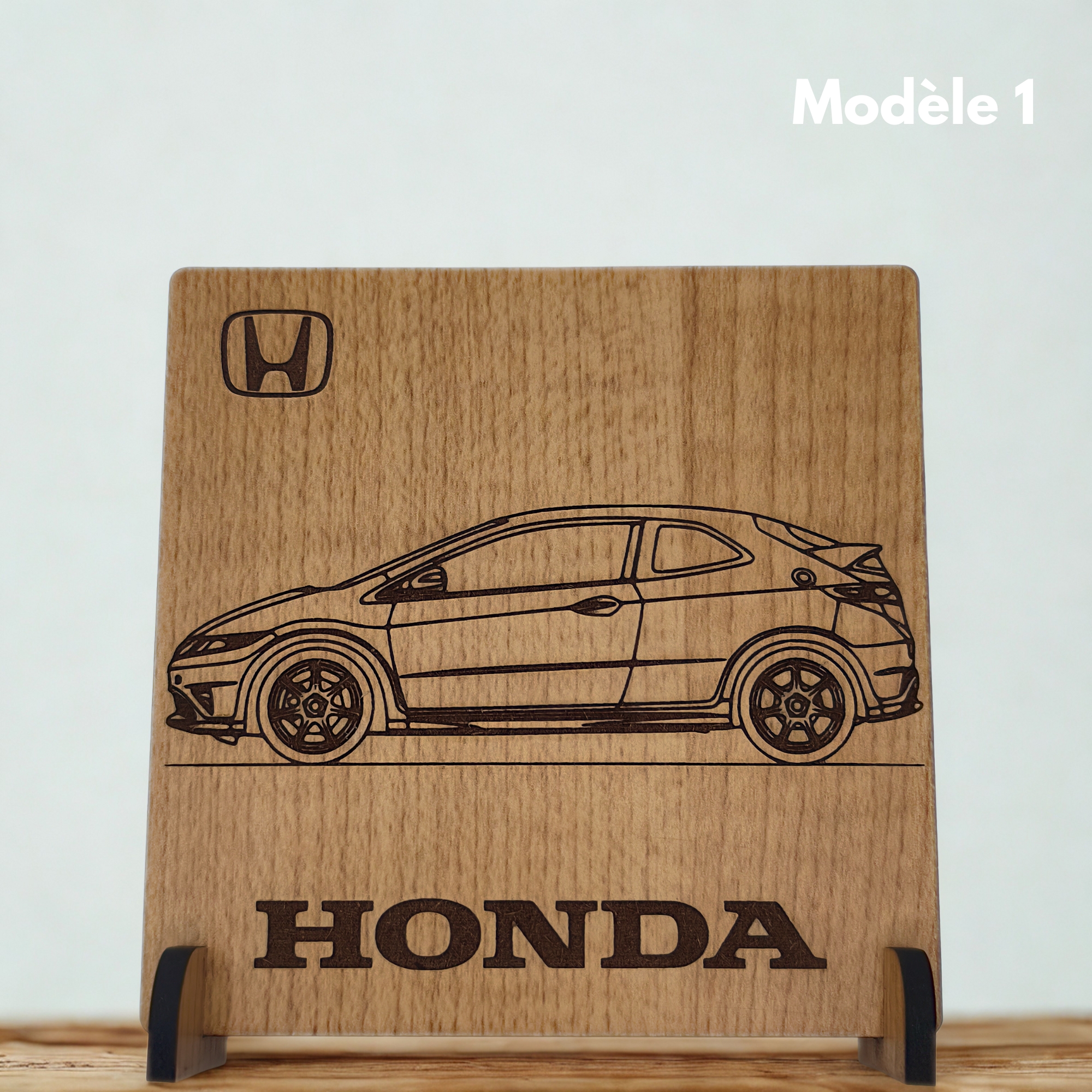 Honda CIVIC FN2 - Gravure sur bois