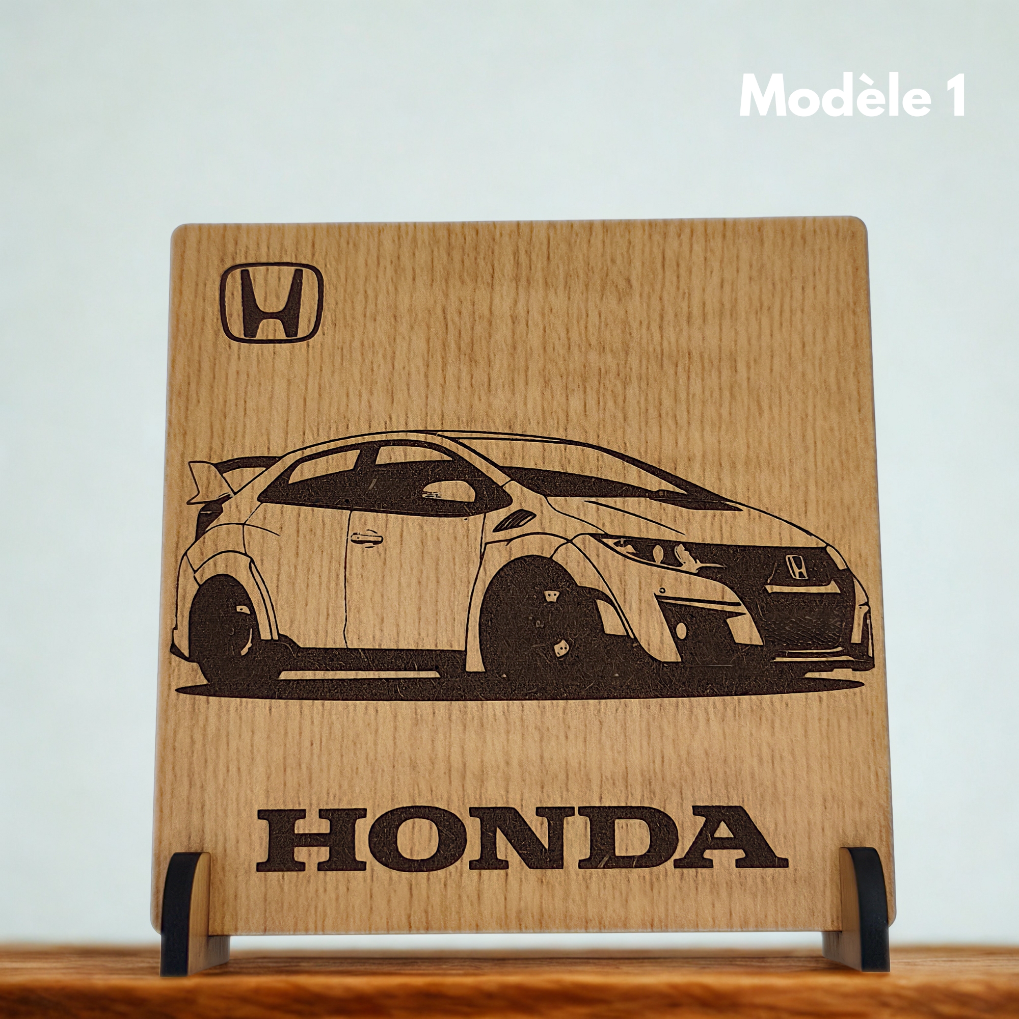 Honda CIVIC FK2 - Gravure sur bois