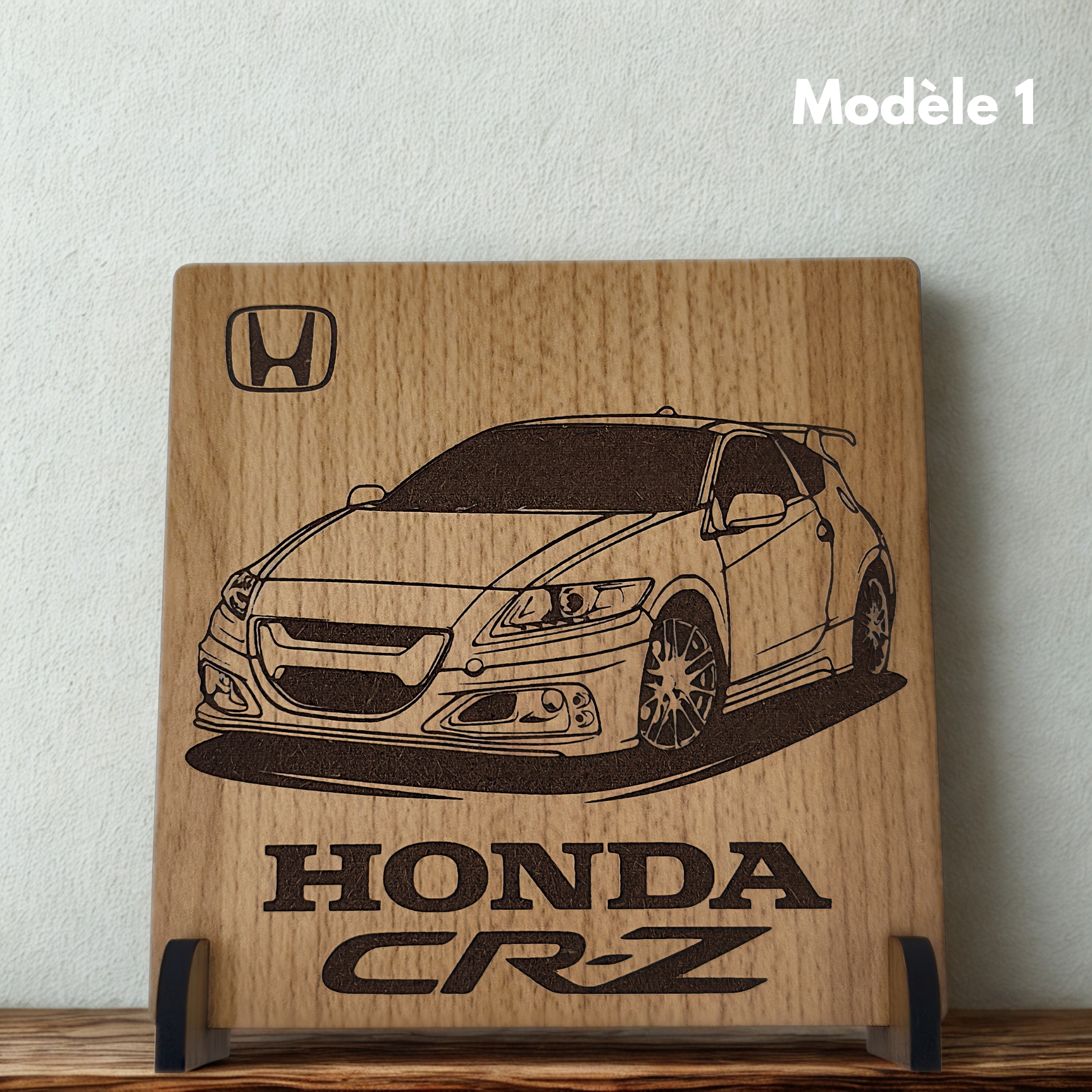 Honda CRZ - Gravure sur bois