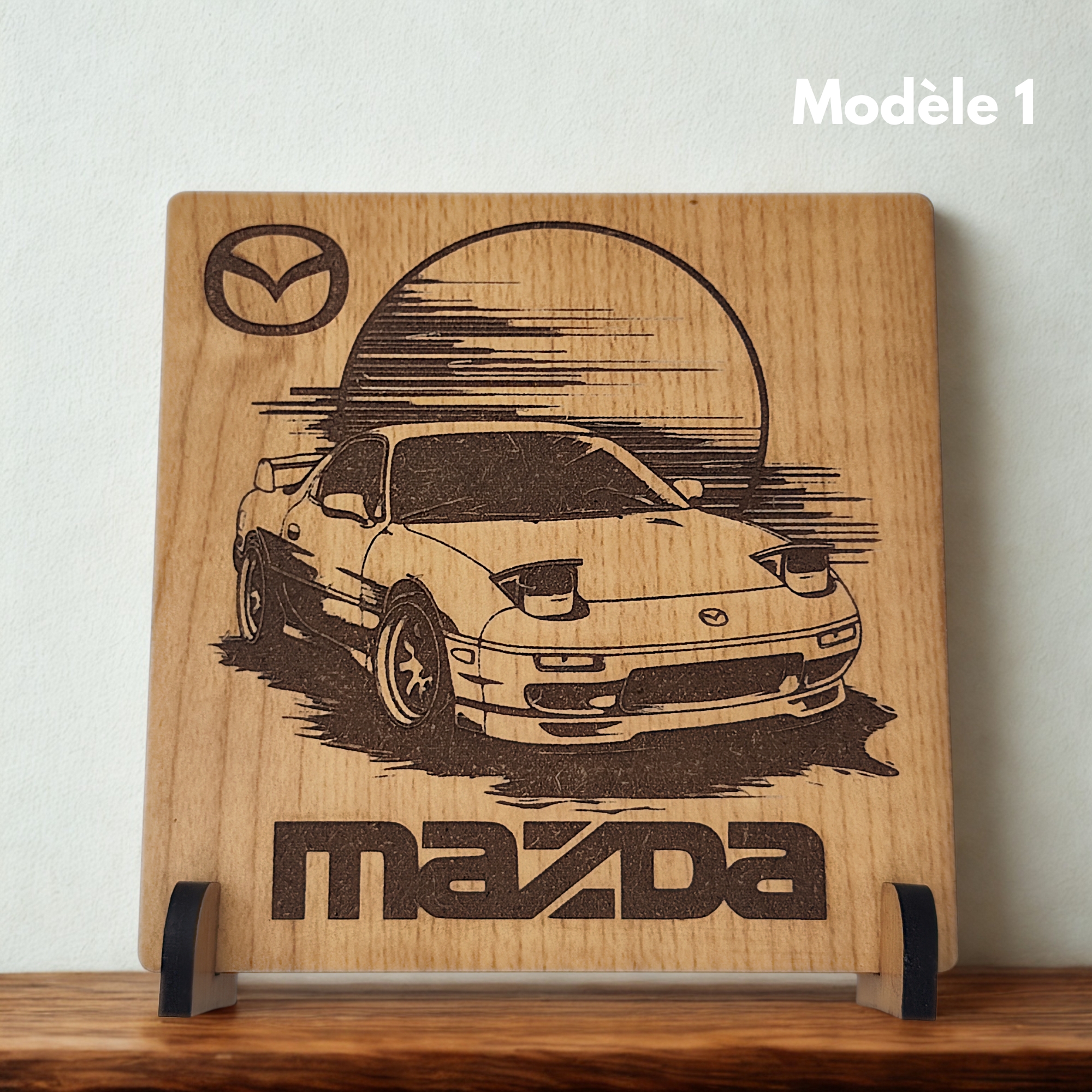 Mazda RX7 (3 variantes) - Gravure sur bois