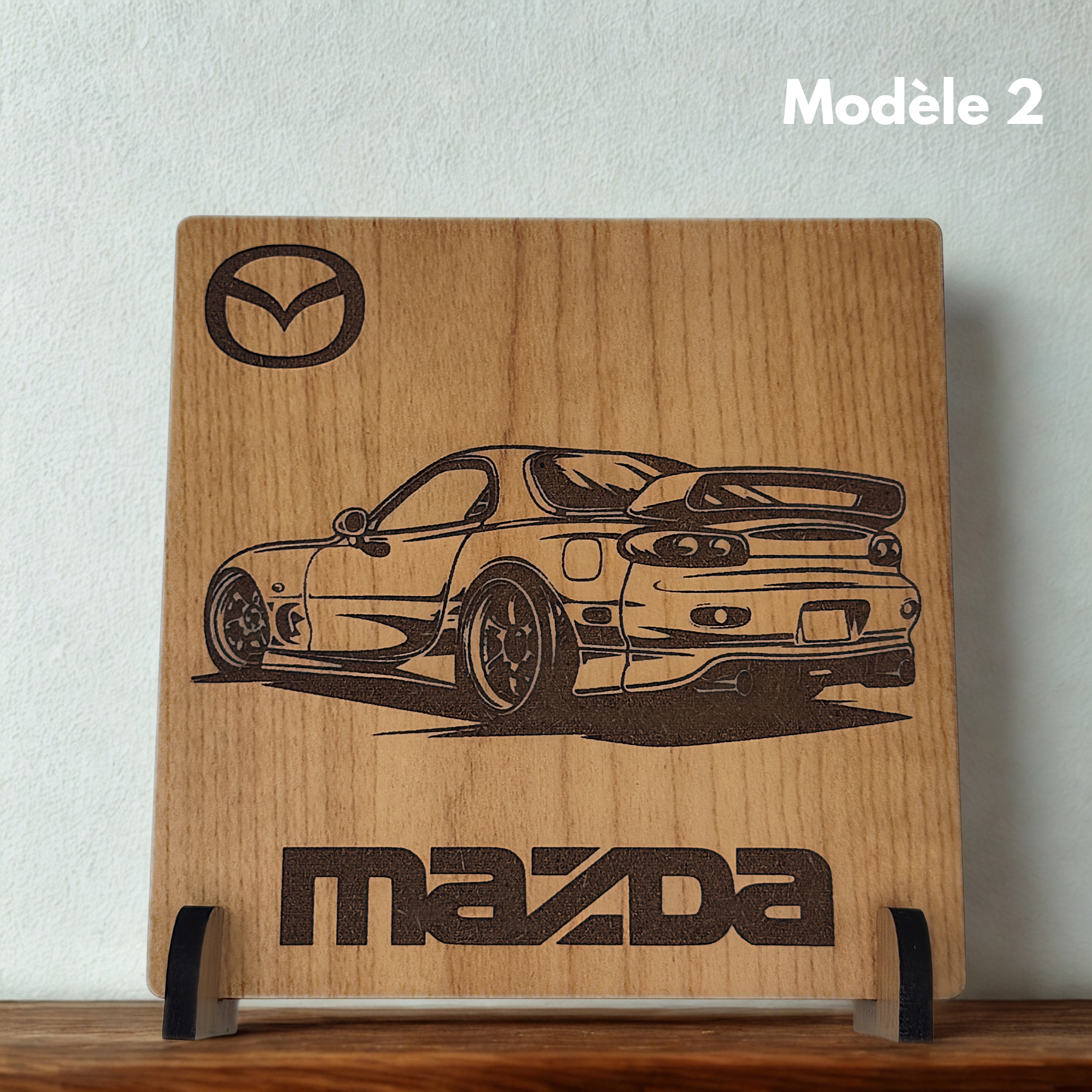 Mazda RX7 (3 variantes) - Gravure sur bois