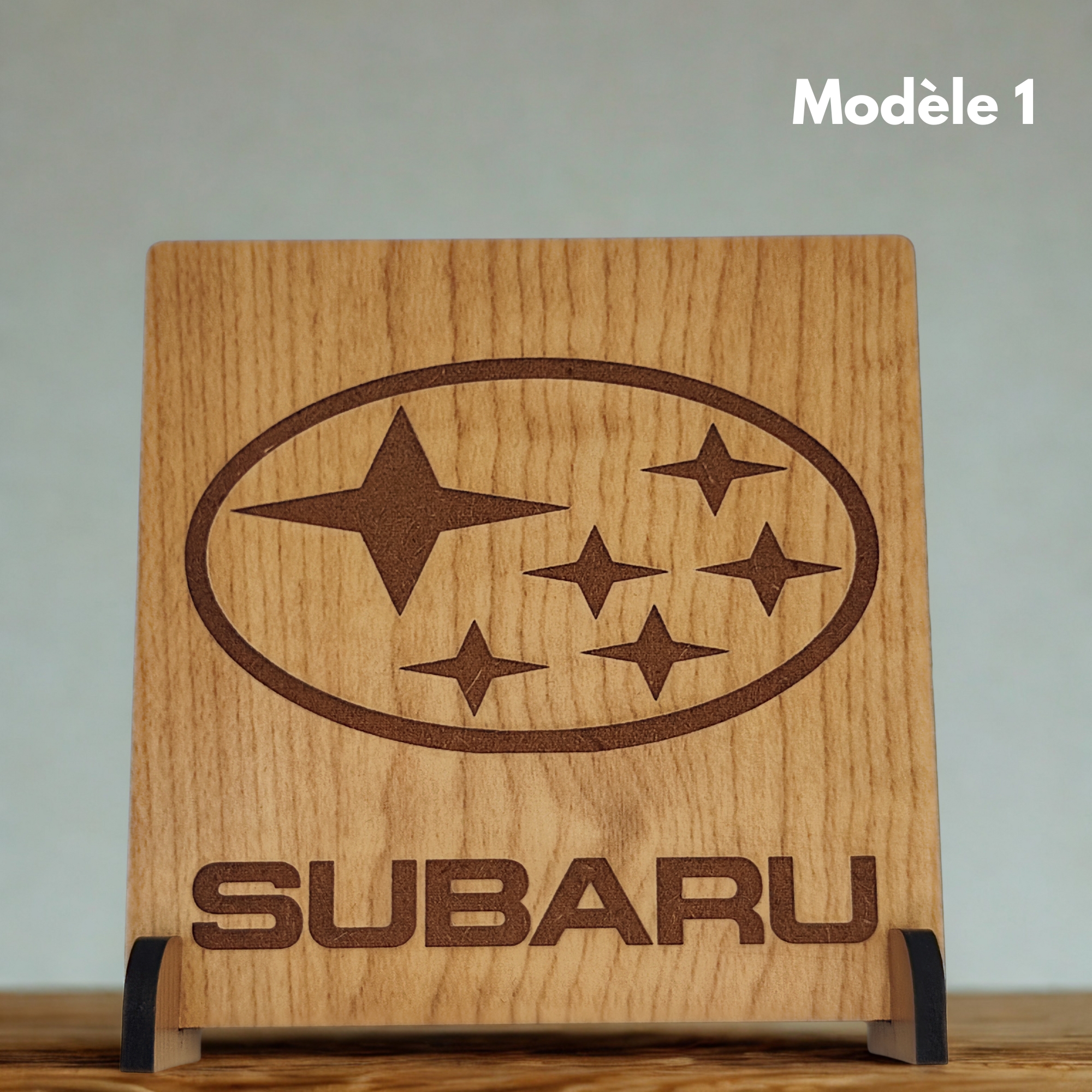 Logo Subaru - Gravure sur bois