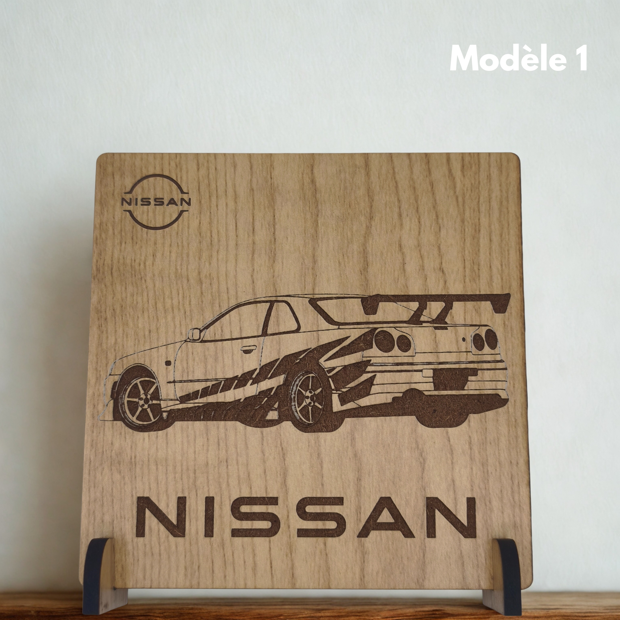 Nissan GTR R34 - Gravure sur bois