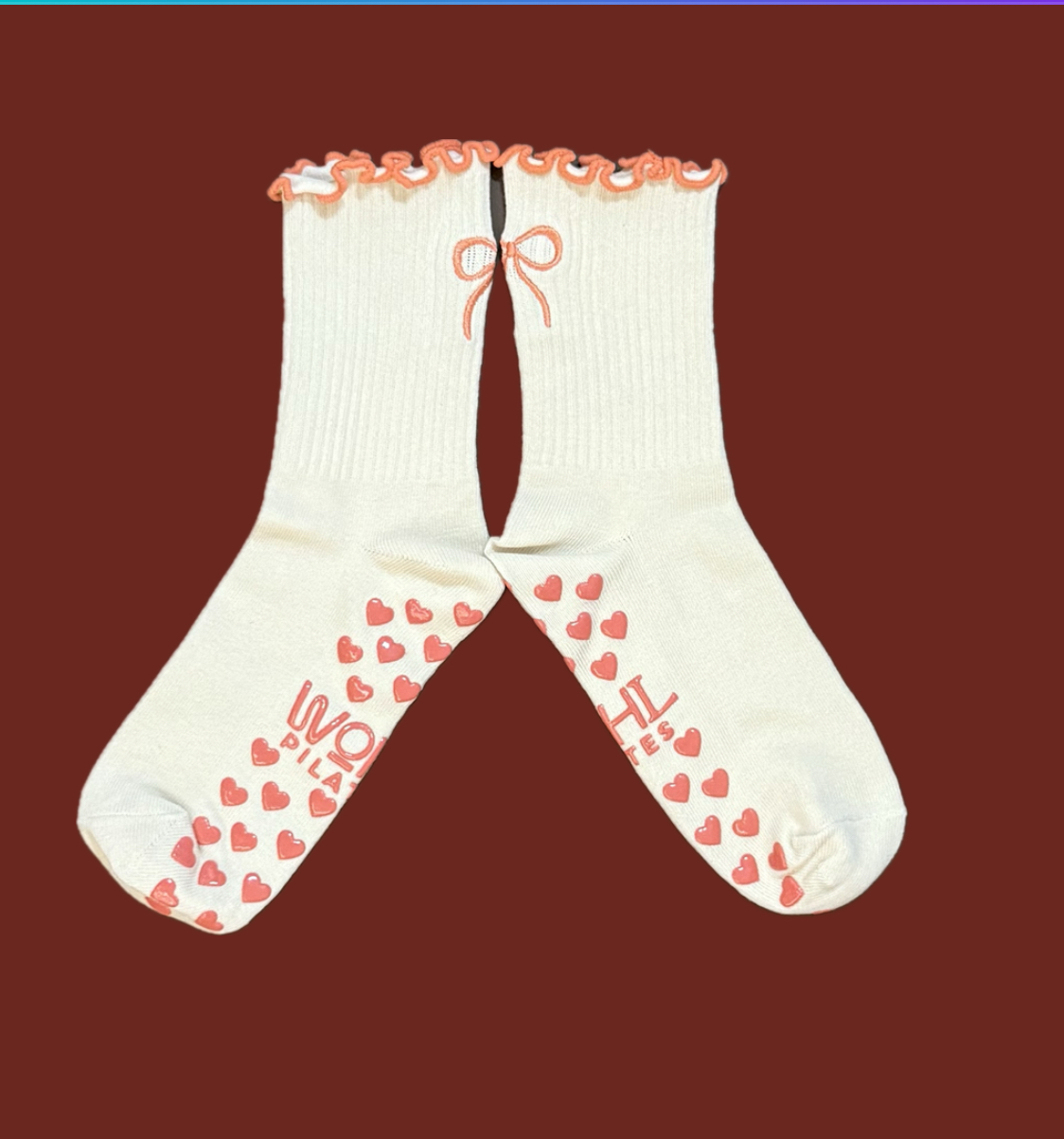 Grin Socks: Bow - Pink