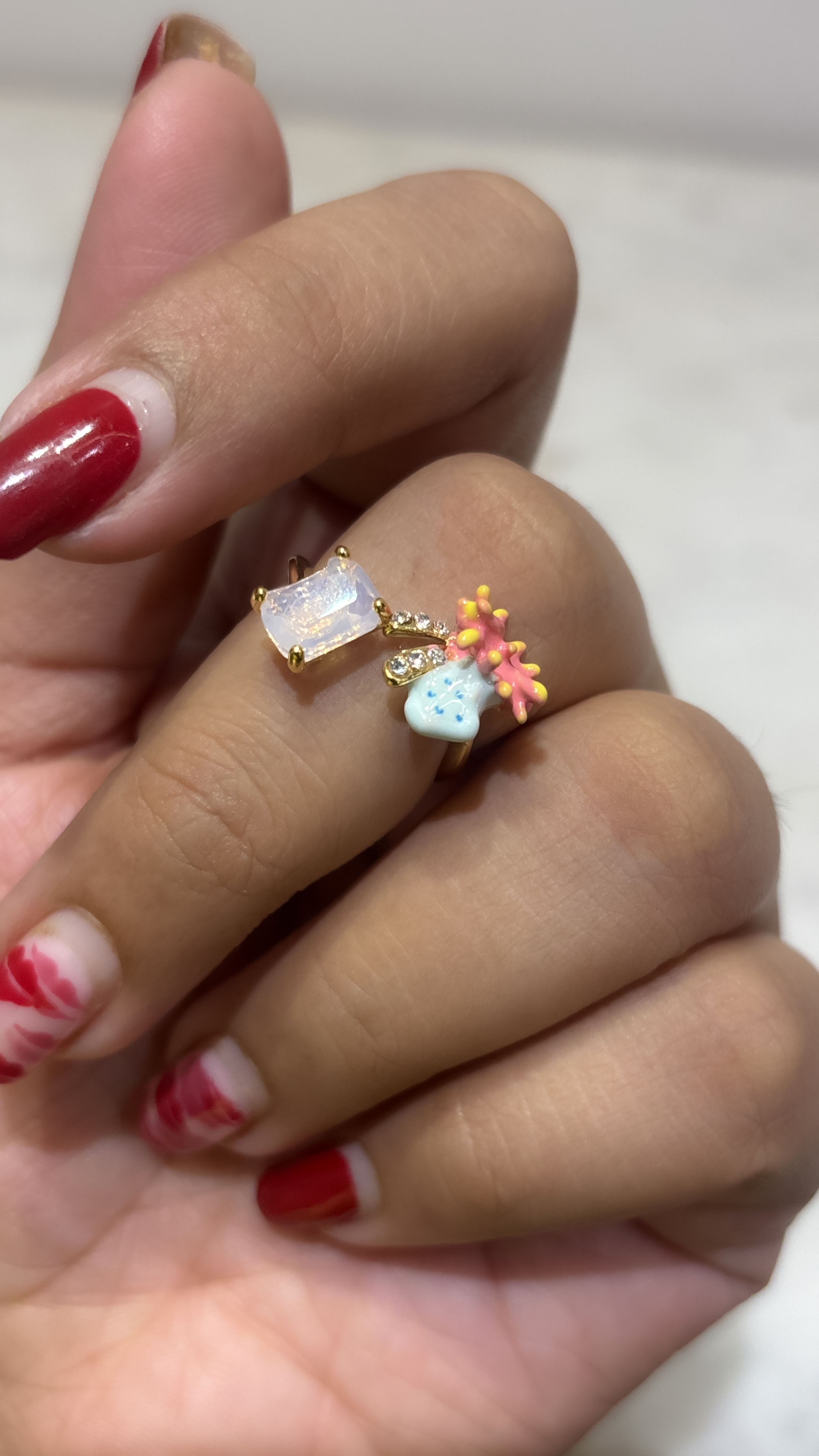 Elegant Adjustable enamel  Ring