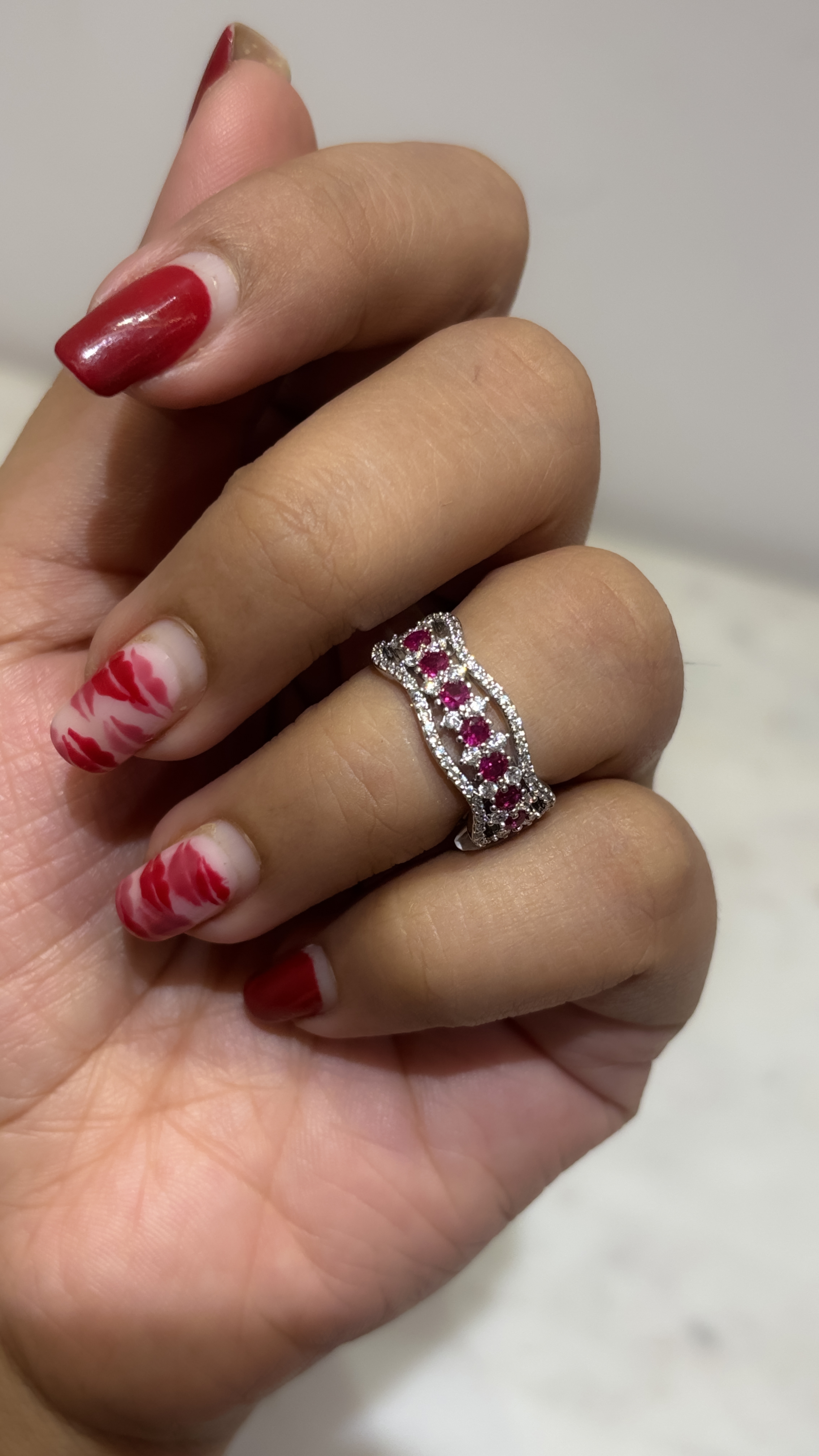 Elegant Ruby adjustable ring 