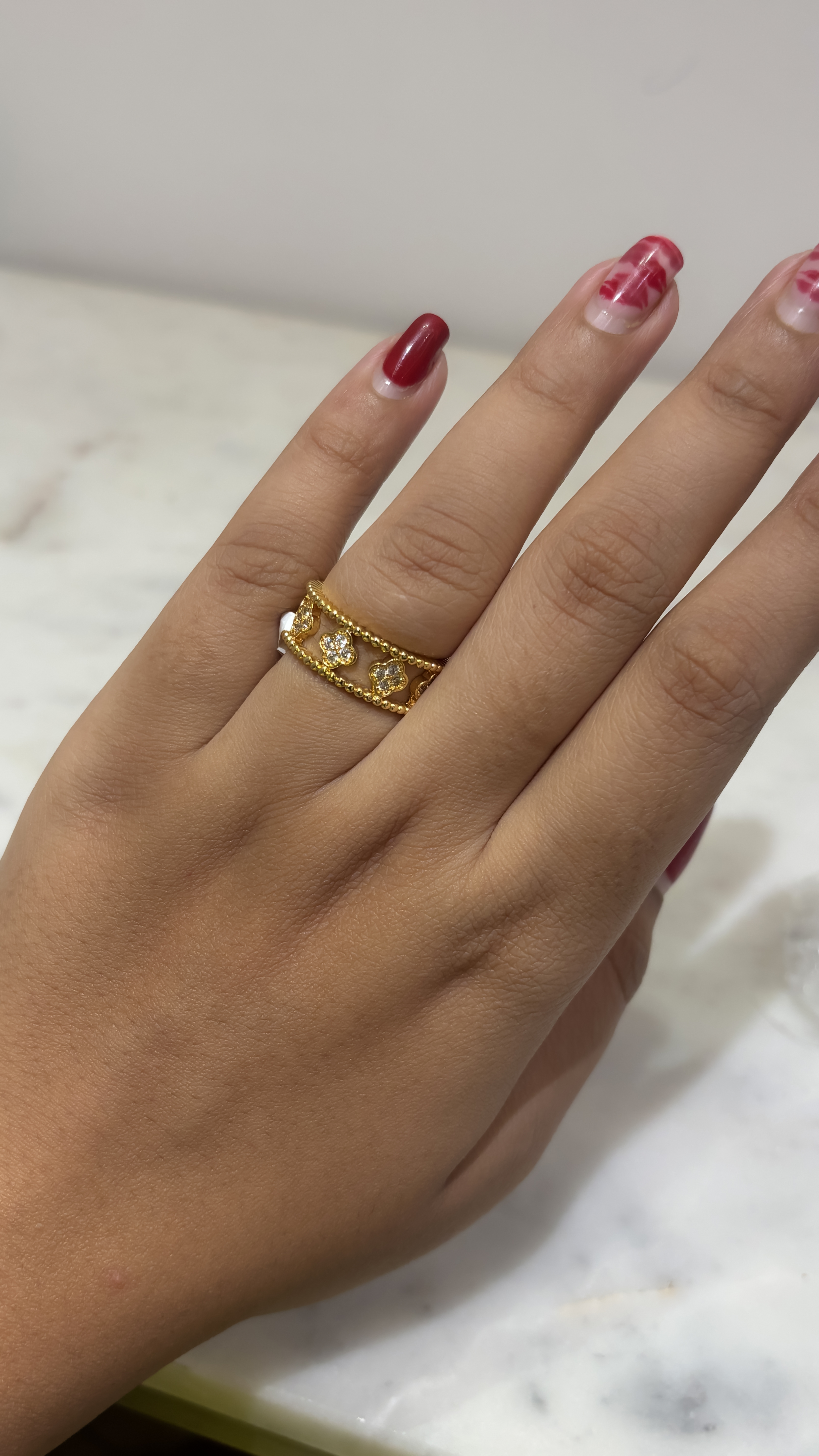 Elegant Adjustable Gold Plated Ring