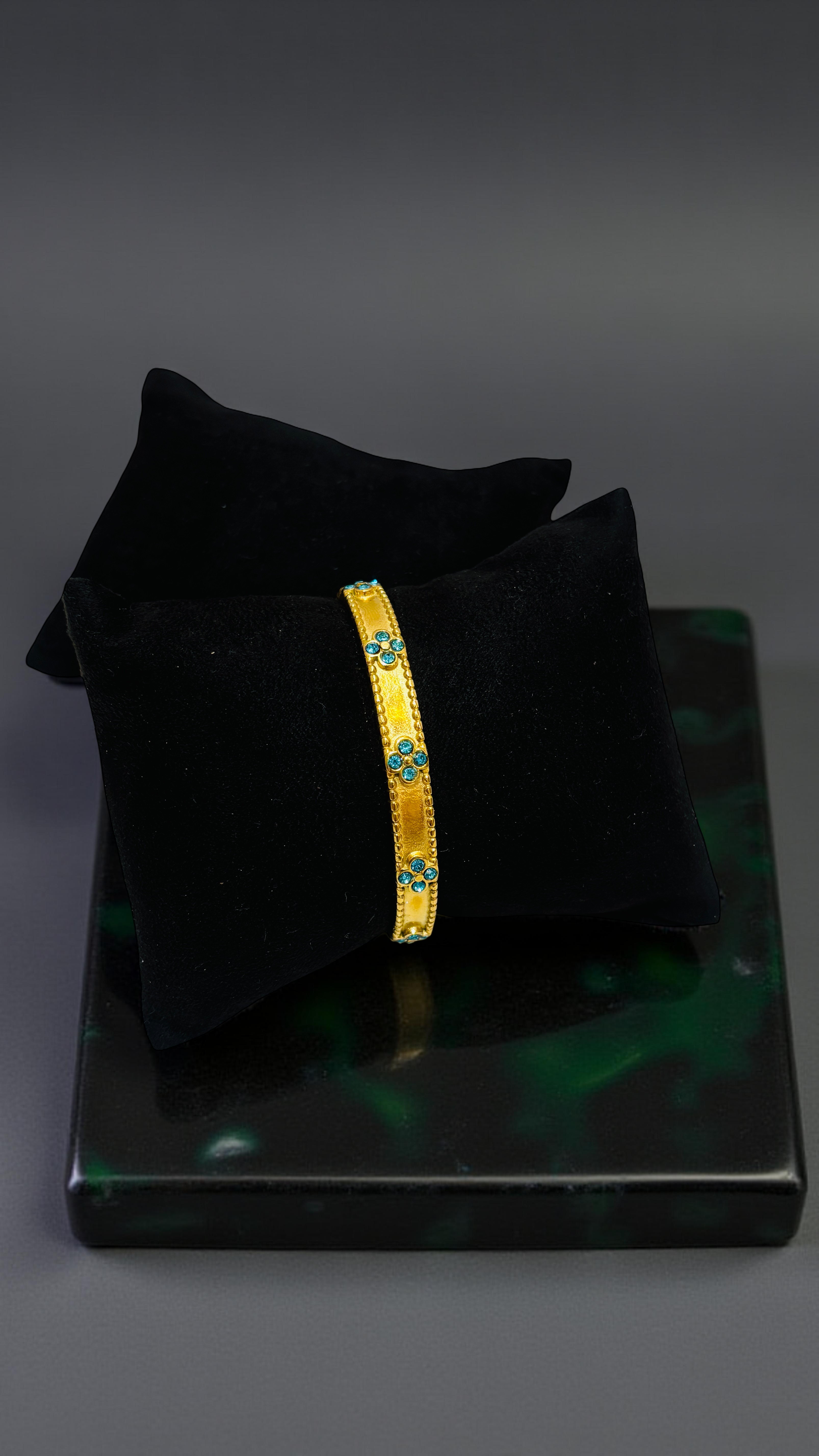 Golden  Floral Kada Bracelet 