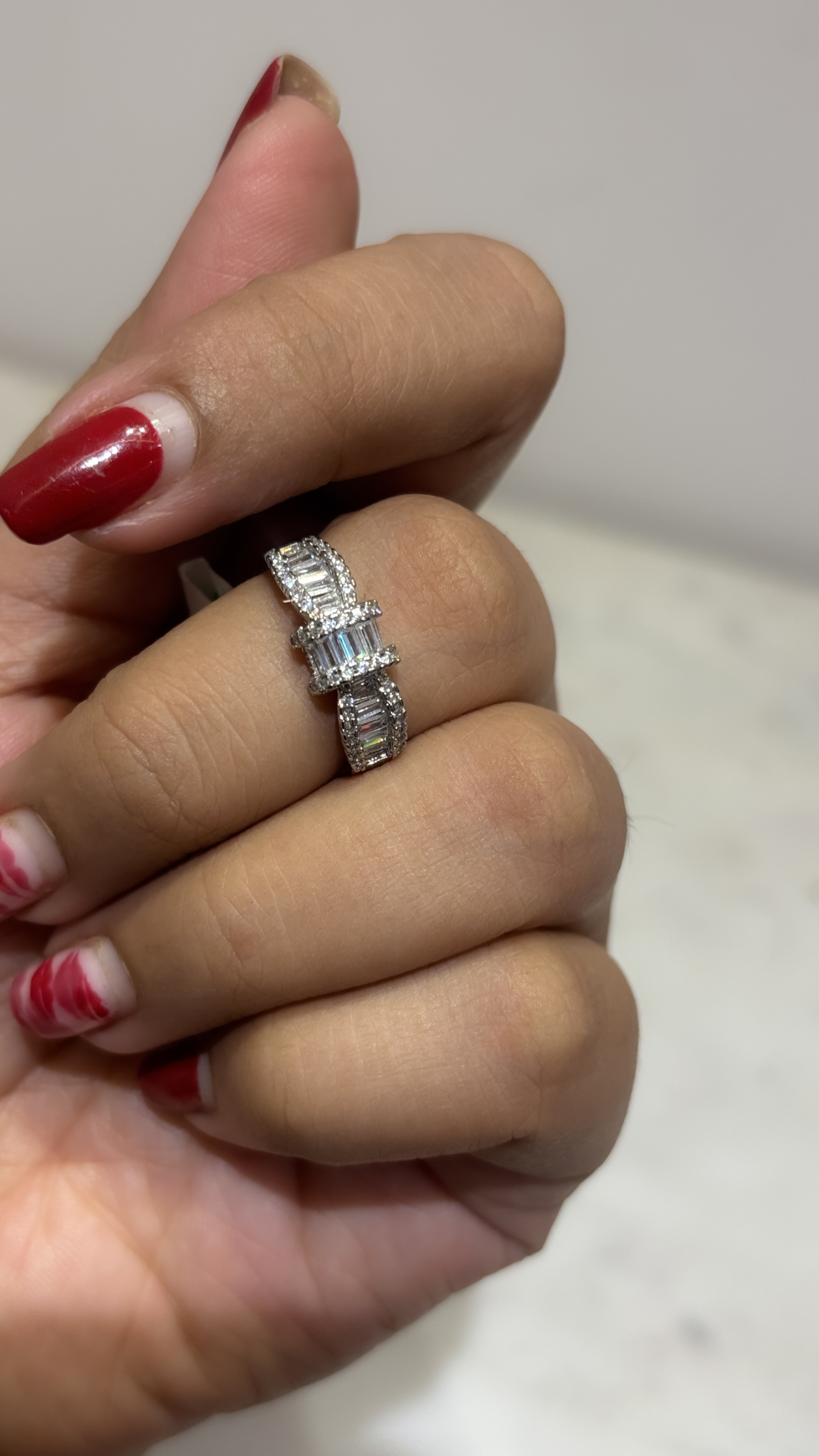 Elegant  Baguette adjustable Ring