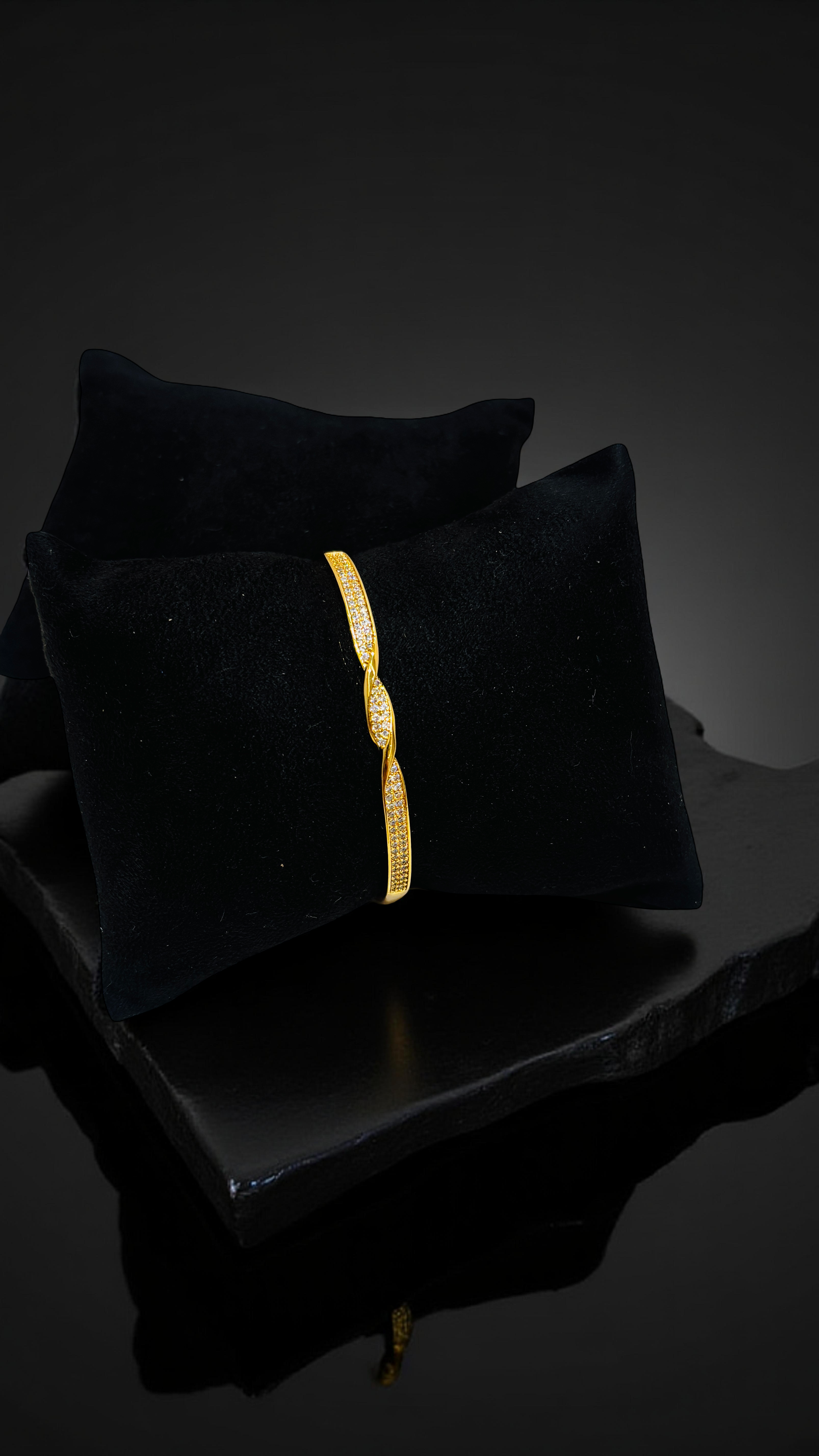 Gold Twisted Kada Bracelet 