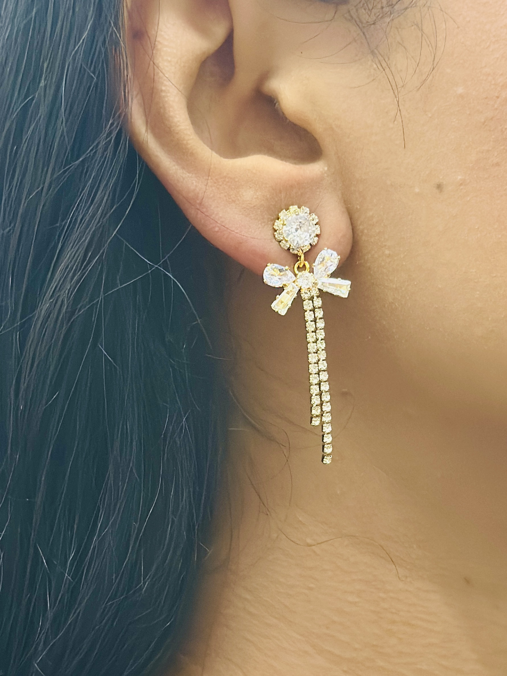 Elegant Bow Drop Earrings