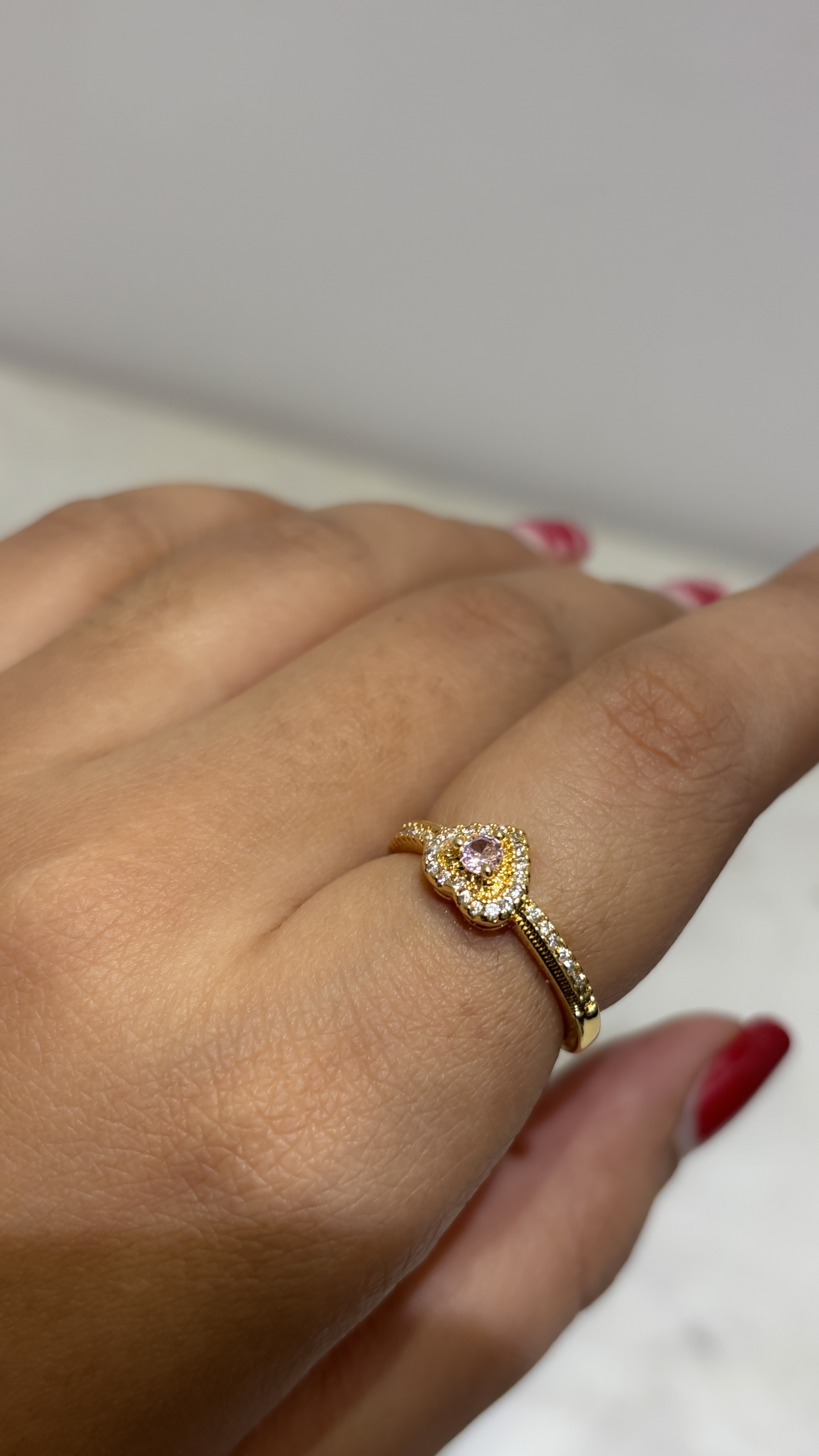 Elegant Heart-Shaped Gold adjustable  Ring