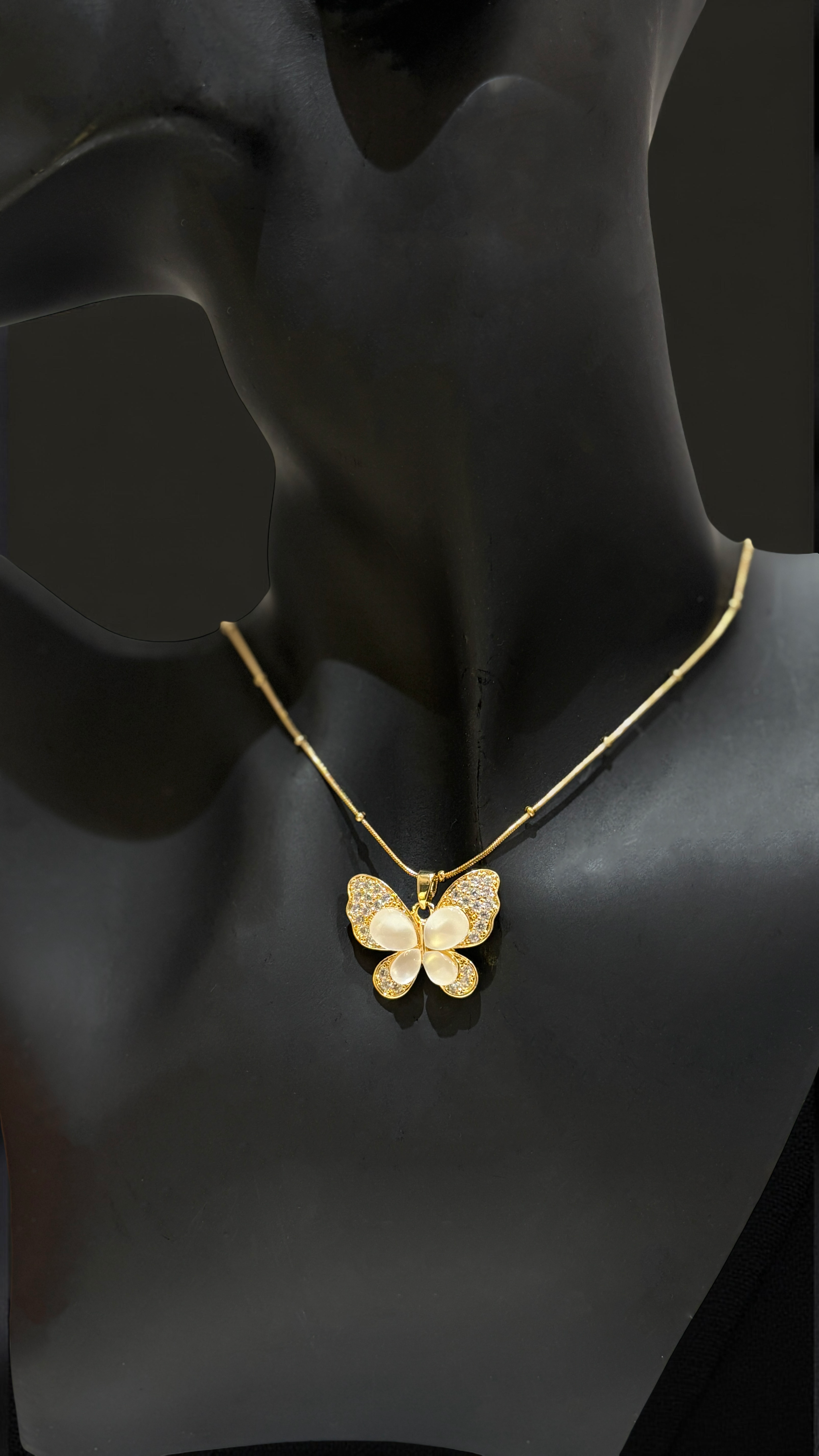 Gold Butterfly Pendant Necklace