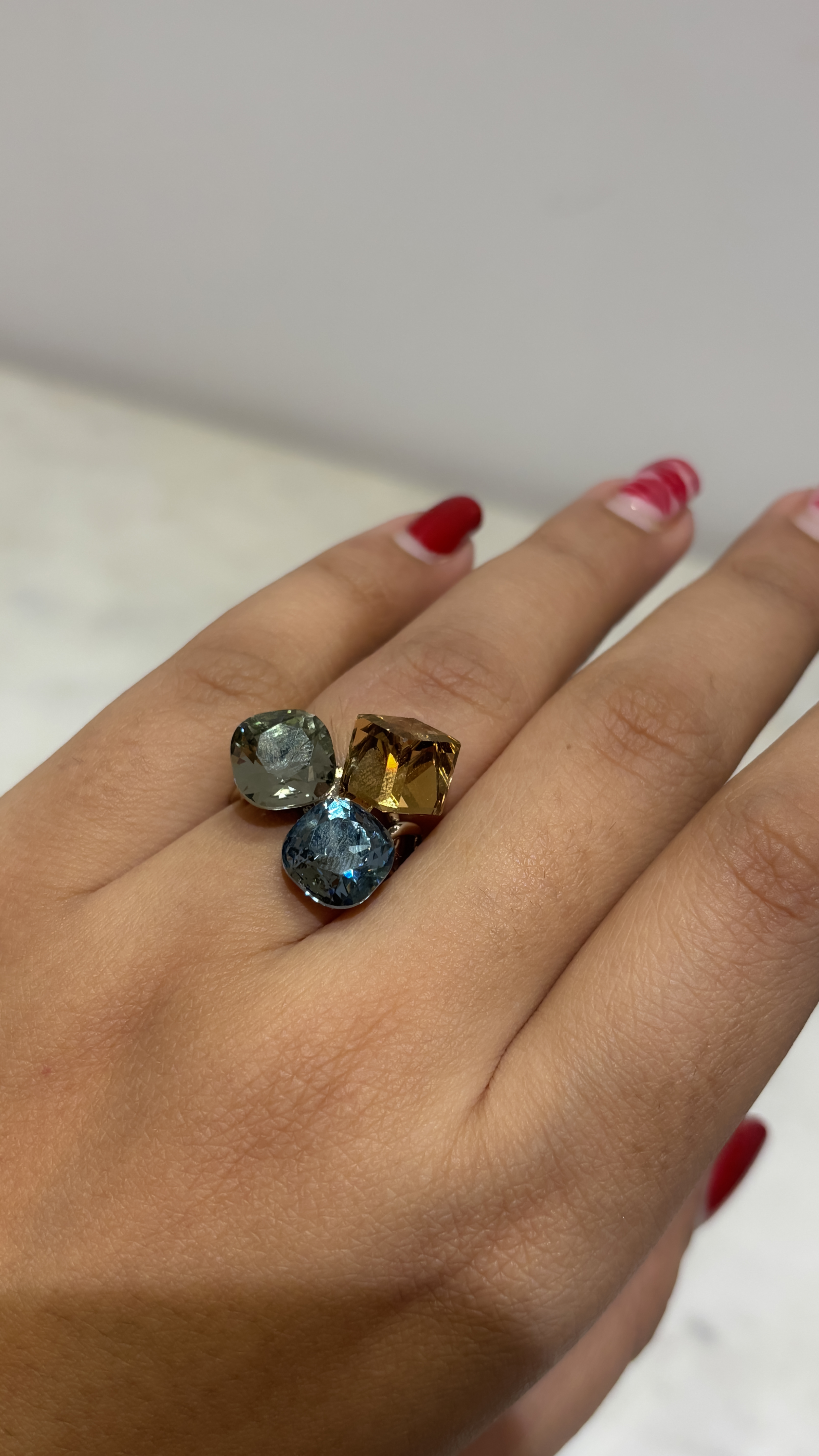 Elegant Gemstone Statement adjustable Ring