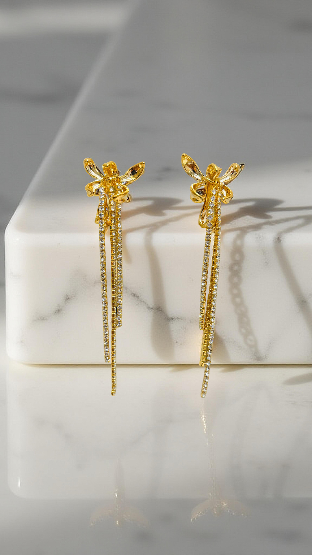 Golden Floral Dangle Earrings