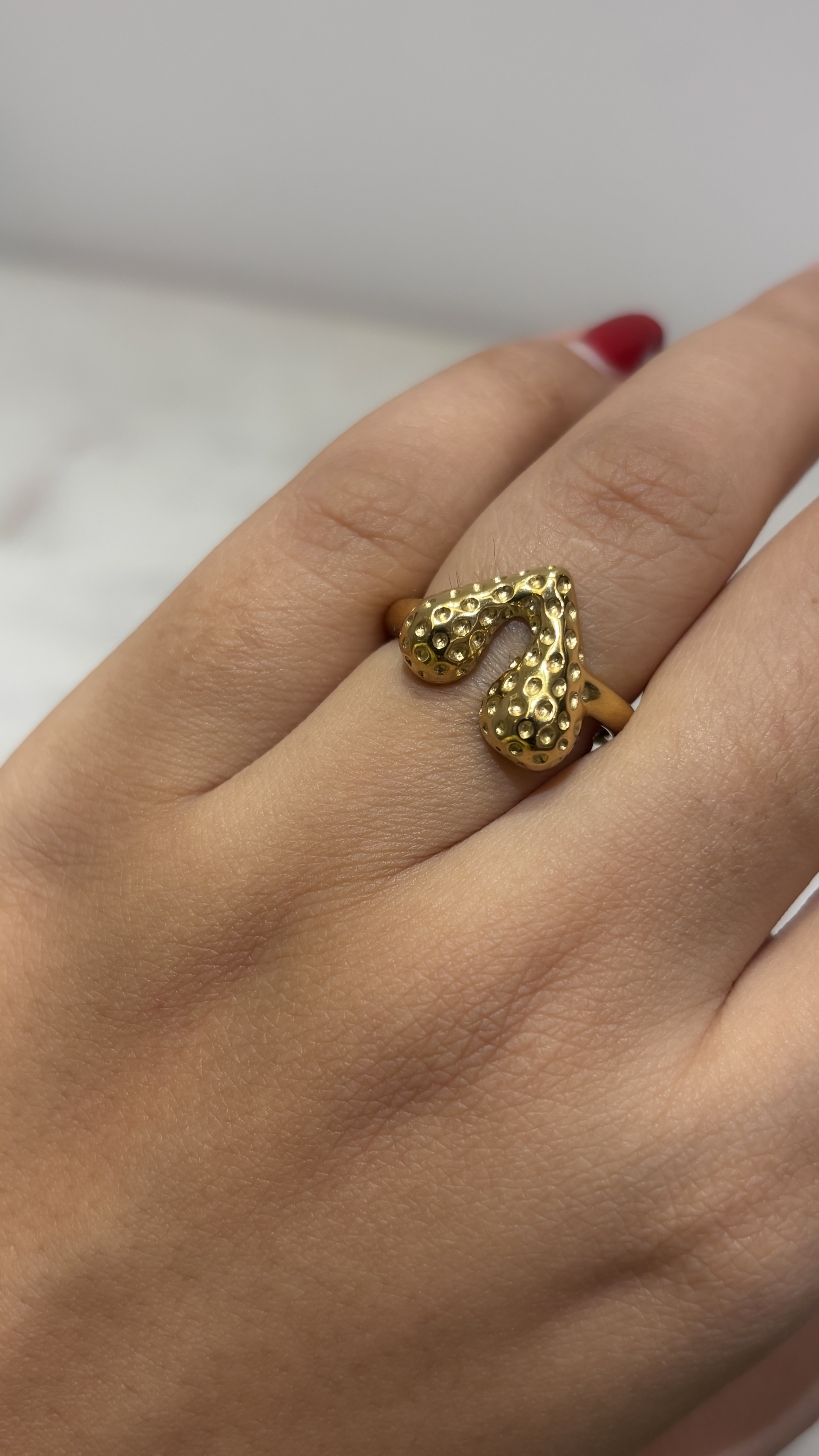 Gold Textured Adjustable  Ring