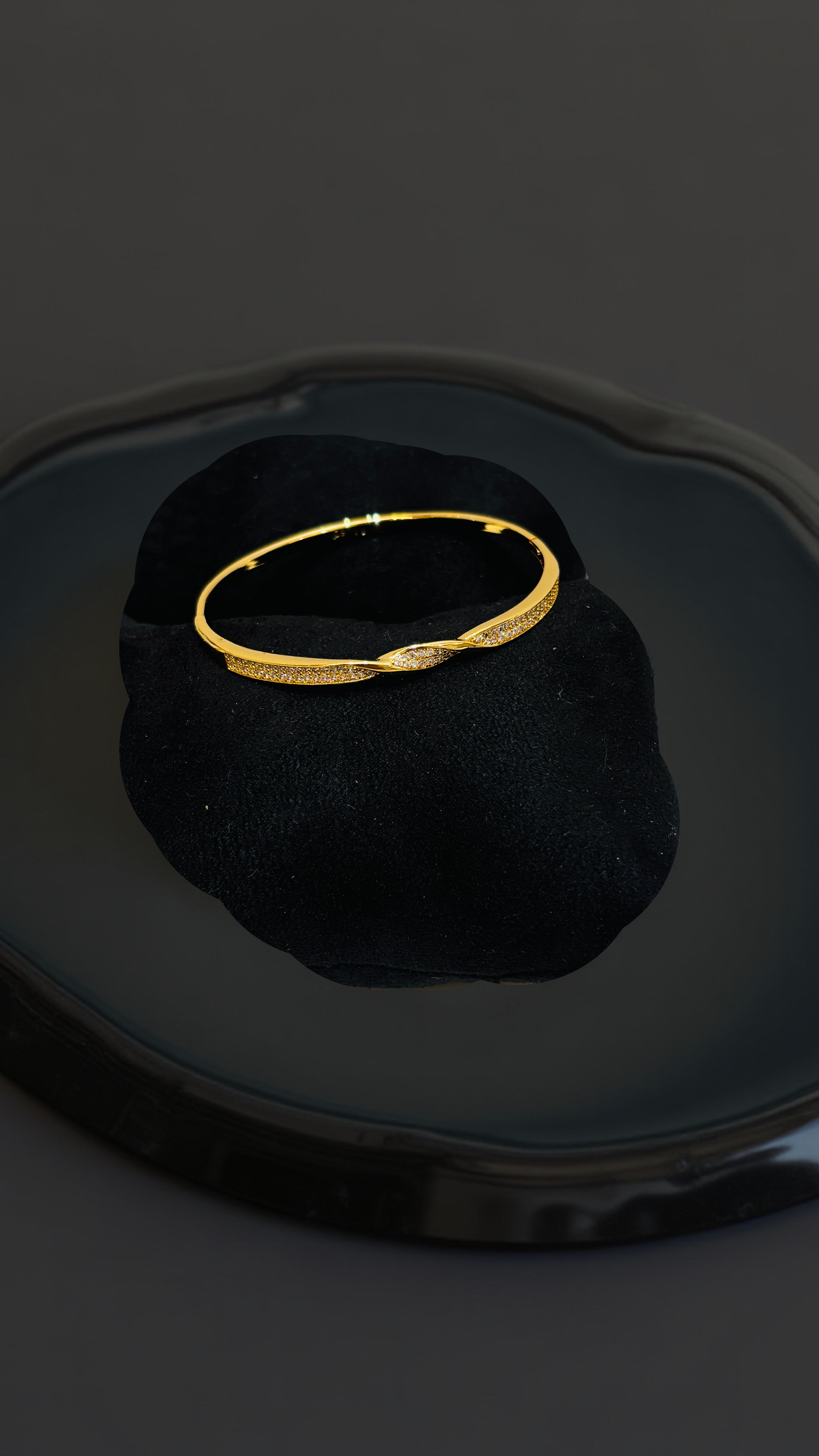 Gold Twisted Kada Bracelet 