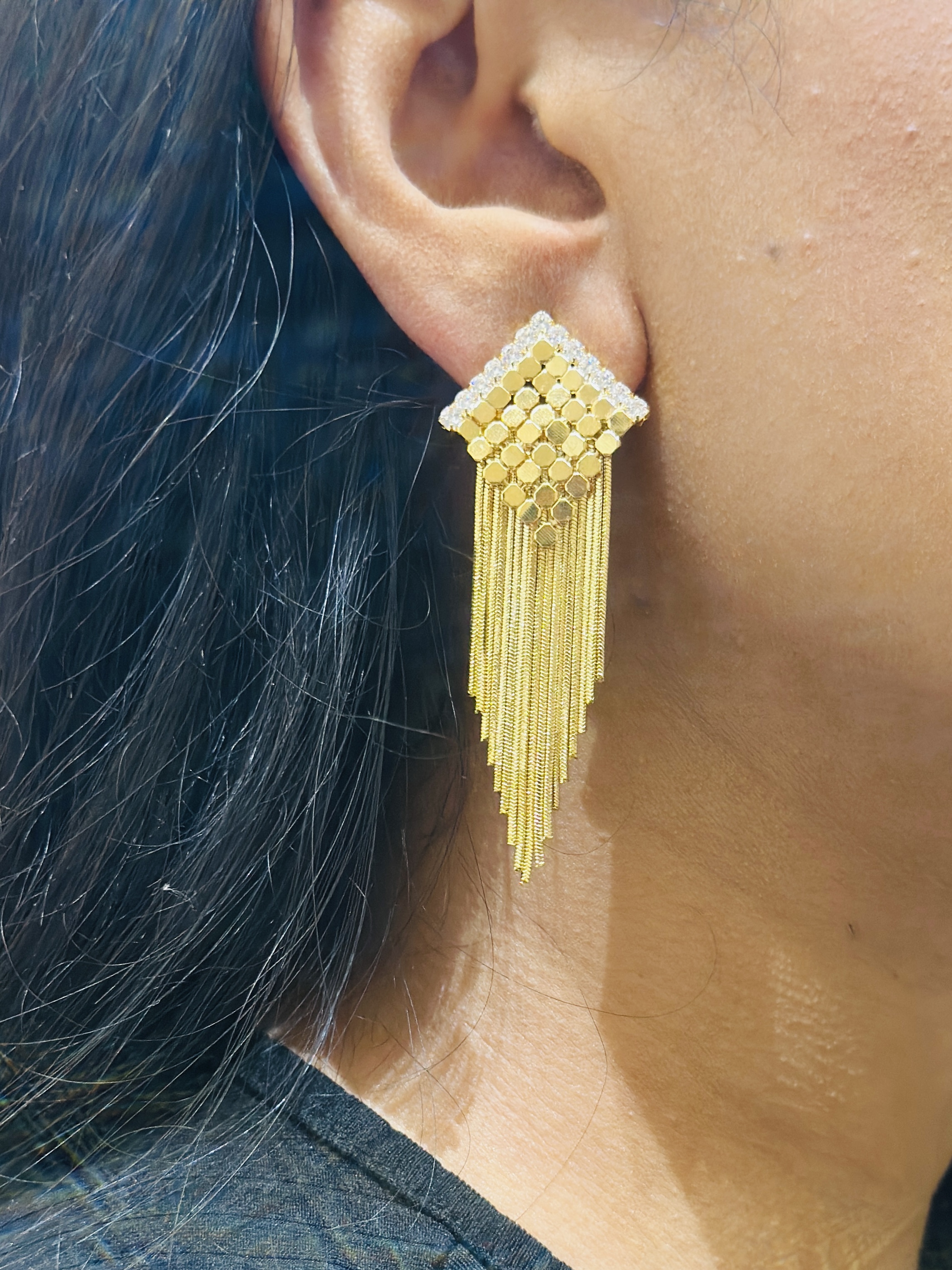Gold Sequin Tassel Earrings