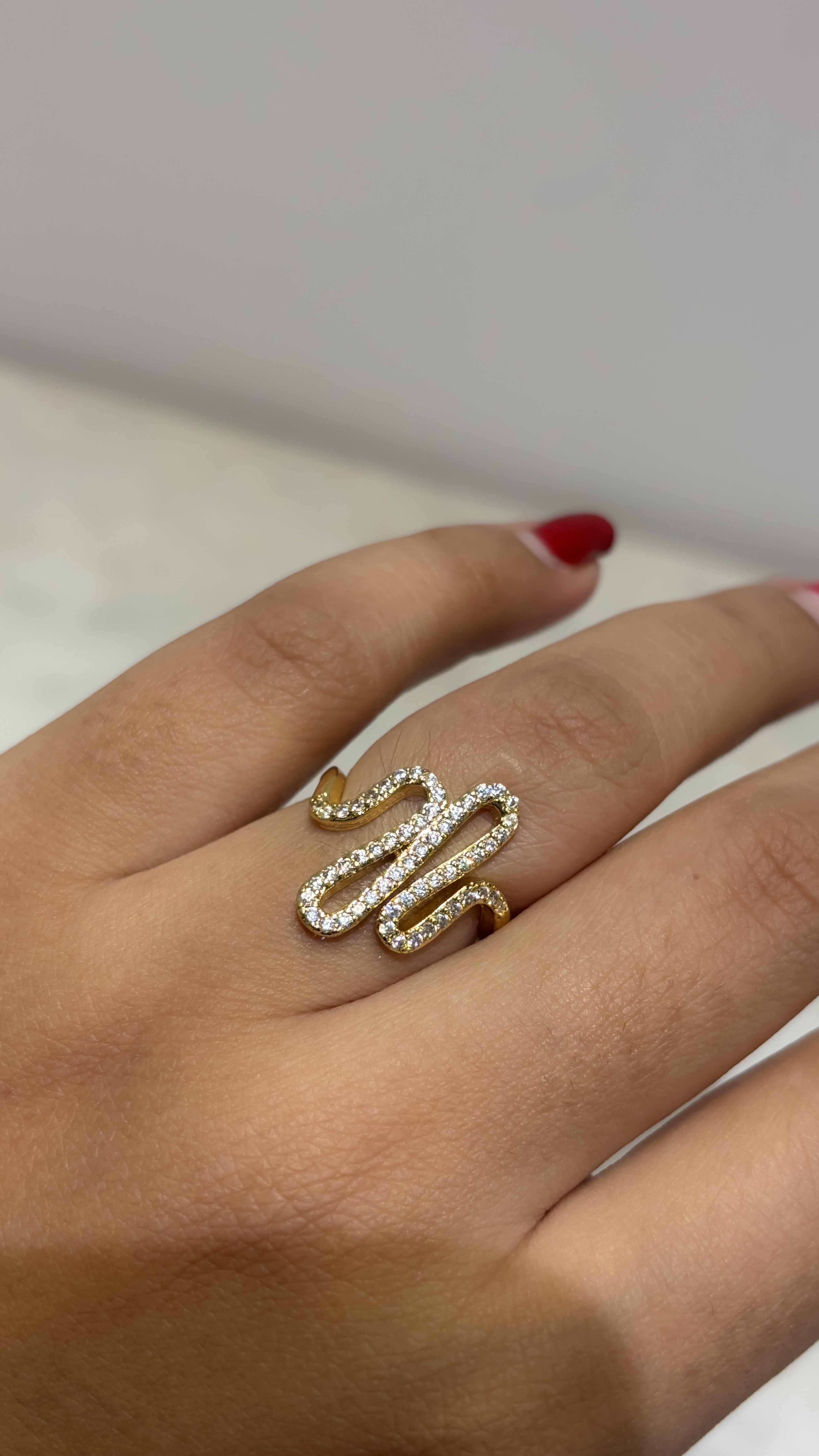 Gold abstract adjustable Ring