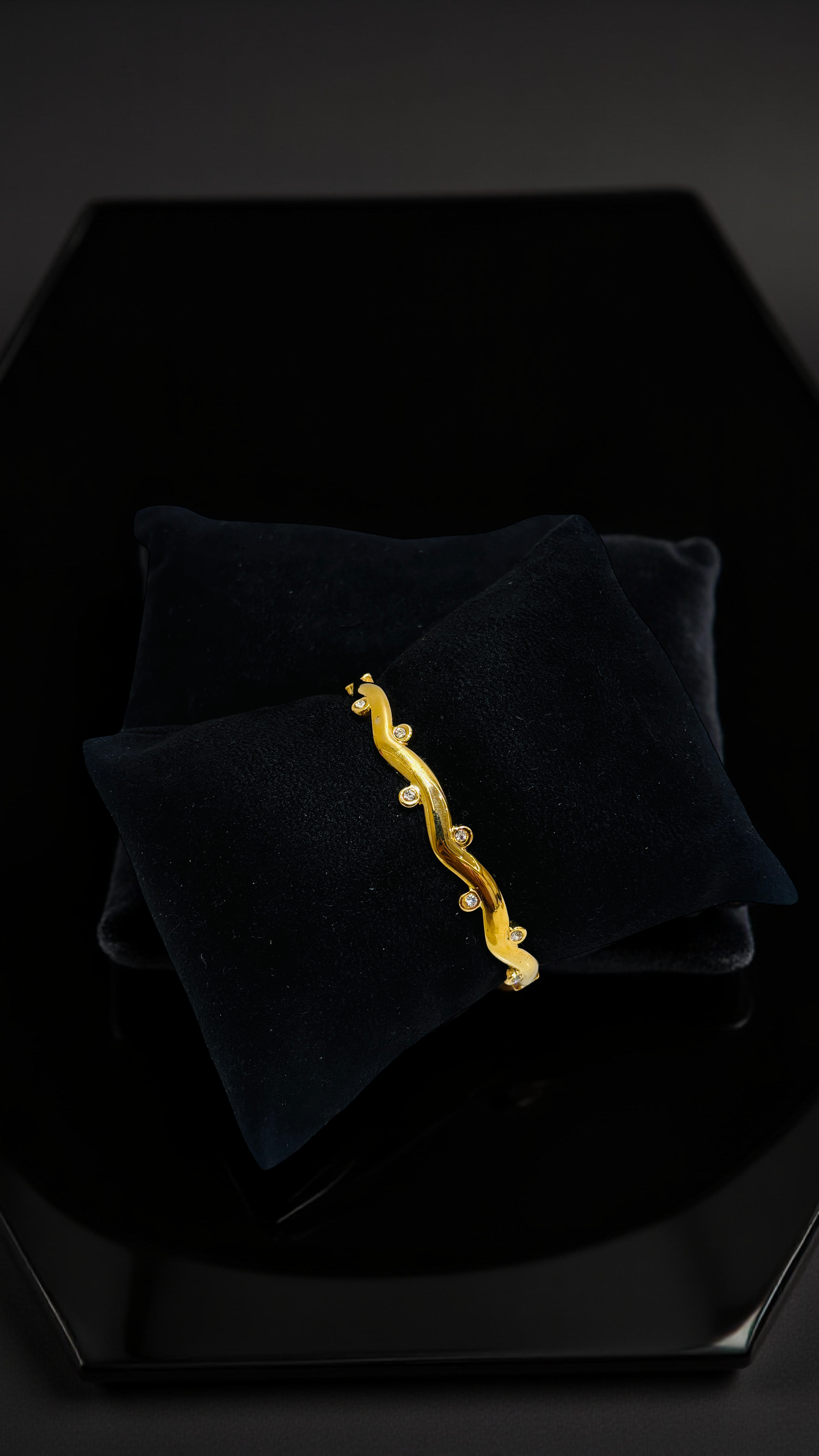 Gold-Plated Wave Kada  Bracelet