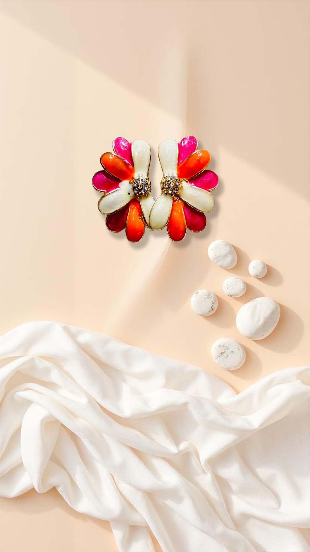 ENAMEL FLOWER EARRINGS 